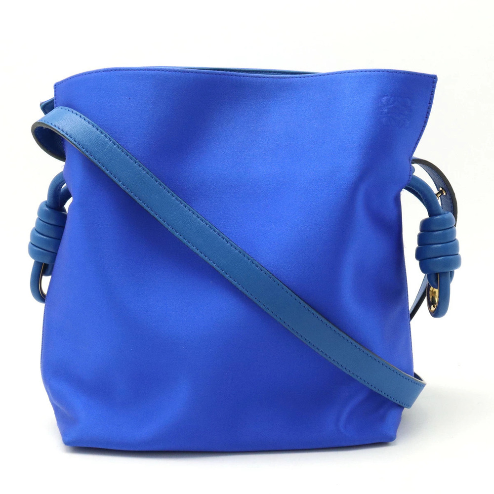 Loewe Flamenco Knot Crossbody Bag Satin Leather Blue